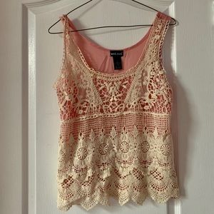 Pink lace tank